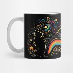 Retro 70s Style Cat Gifts Vintage Cat Mug